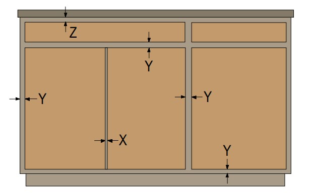 Figure 45 - Gaps, Reveal Overlay Face Frame